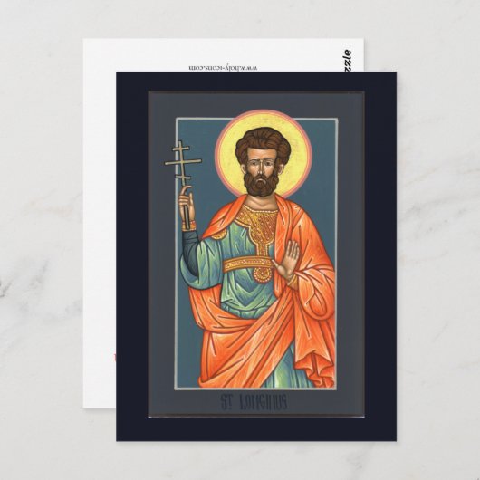 Saint Longinus la carte de prière Centurion (Devant / Derrière)