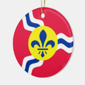 Saint Louis Flag, St Louis, kerstversiering, Keramisch Ornament (Links)