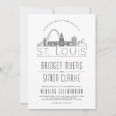 Saint-Louis Mariage | Invitation Skyline stylisée (Devant)