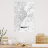 Saint Louis, Missouri (zwart op wit) Poster (Keuken)