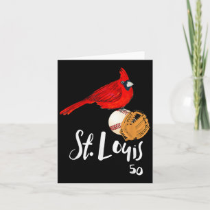 Saint Louis Red Cardinal Nummer 50 Honkbal Kunst Kaart