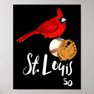 Saint Louis Red Cardinal Nummer 50 Honkbal Kunst  Poster