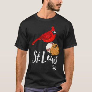 Saint Louis Red Cardinal Nummer 50 Honkbal Kunst T-shirt