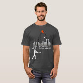 Saint Louis Red Cardinal Tshirt Skyline Baseball (Voorkant volledig)