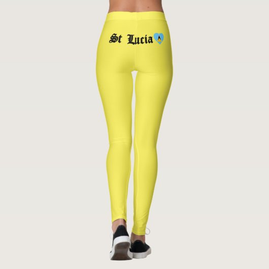 Saint Lucia Blackletter Saint Lucian Flag Carnaval Leggings (Achterkant)