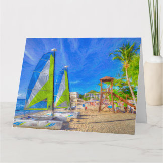 Saint Lucia Catamaran Kunst Kaart