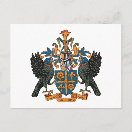 Saint Lucia Coat of Arms Briefkaart (Voorkant)