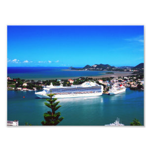 Saint Lucia, cruiseschip Foto Afdruk