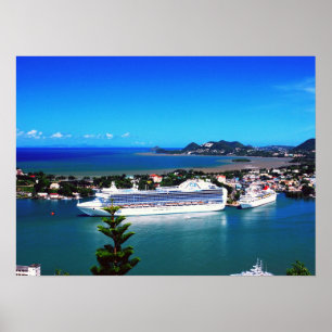 Saint Lucia, cruiseschip Poster