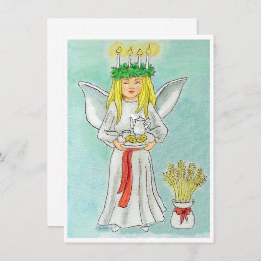 Saint Lucia Day Advent JL Biel Bedankkaart (Voorkant / Achterkant)