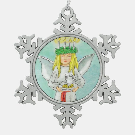 Saint Lucia Day Advent JL Biel Tin Sneeuwvlok Ornament (Voorkant)