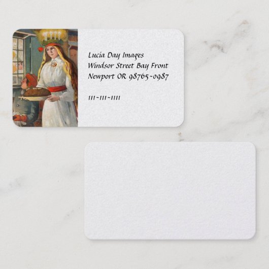 Saint Lucia en het kind dat Saffron Brood brengt Visitekaartje (Voorkant / Achterkant)