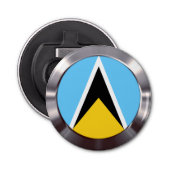 Saint Lucia Flag Button Flesopener (Voorkant)