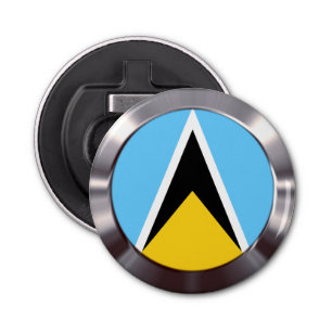 Saint Lucia Flag Button Flesopener