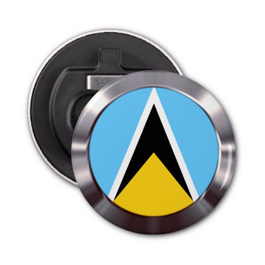 Saint Lucia Flag Button Flesopener (Voorkant)