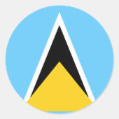Saint Lucia Flag Classic Round Sticker (Voorkant)