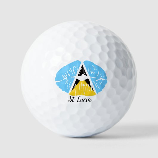 Saint Lucia Flag Golfballen (Voorkant)
