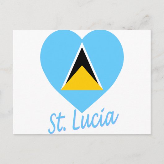 Saint Lucia Flag Heart Briefkaart (Voorkant)