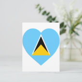Saint Lucia Flag Heart Briefkaart (Staand voorkant)
