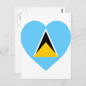 Saint Lucia Flag Heart Briefkaart (Voorkant / Achterkant)