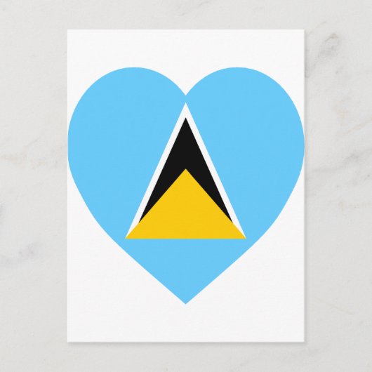 Saint Lucia Flag Heart Briefkaart (Voorkant)