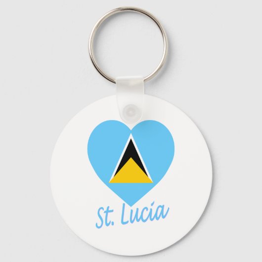 Saint Lucia Flag Heart Sleutelhanger (Voorkant)