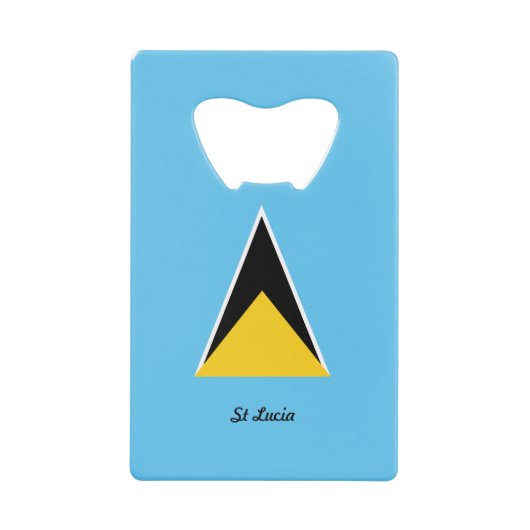 Saint Lucia Flag Kredietkaart Flessenopener (Voorkant)