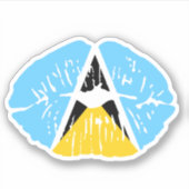 Saint Lucia Flag lip Sticker (Voorkant)