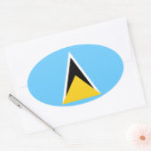 Saint Lucia Flag Ovale Sticker (Envelop)