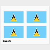 Saint Lucia Flag Rechthoekige Sticker (Vel)