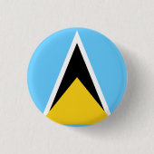 Saint Lucia Flag Ronde Button 3,2 Cm (Voorkant)