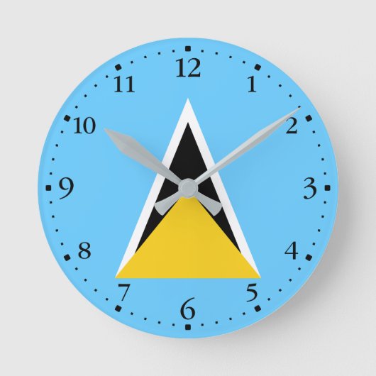 Saint Lucia Flag Ronde Klok (Voorkant)