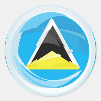 Saint Lucia Flag Ronde Sticker