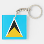 Saint Lucia Flag Sleutelhanger (Achterkant)