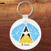 Saint Lucia Flag Sleutelhanger (Voorkant)