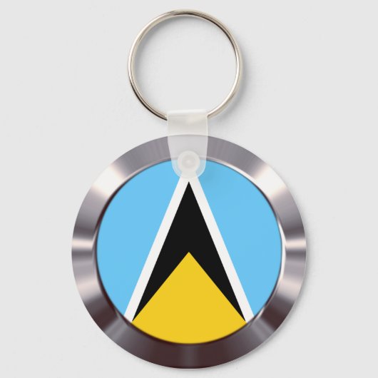 Saint Lucia Flag Sleutelhanger (Voorkant)