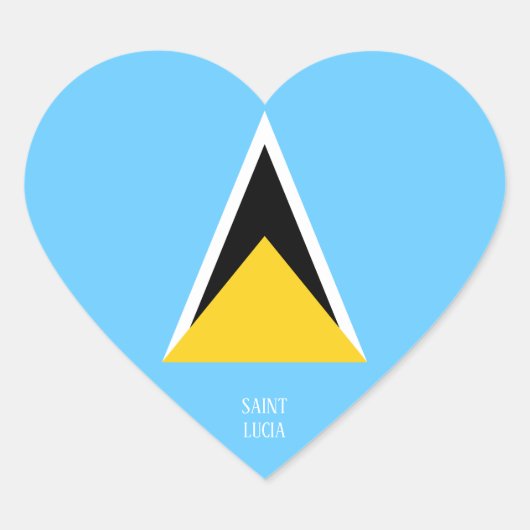 Saint Lucia Flag Splendid Patriotic Hart Sticker (Voorkant)