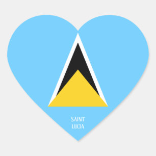 Saint Lucia Flag Splendid Patriotic Hart Sticker