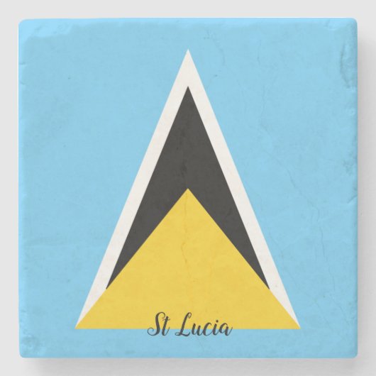 Saint Lucia Flag Stenen Onderzetter (Voorkant)