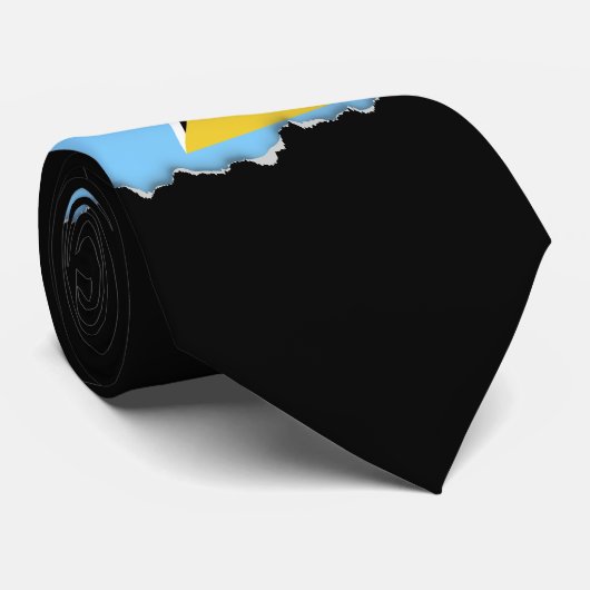 Saint Lucia Flag Stropdas (Opgerold)