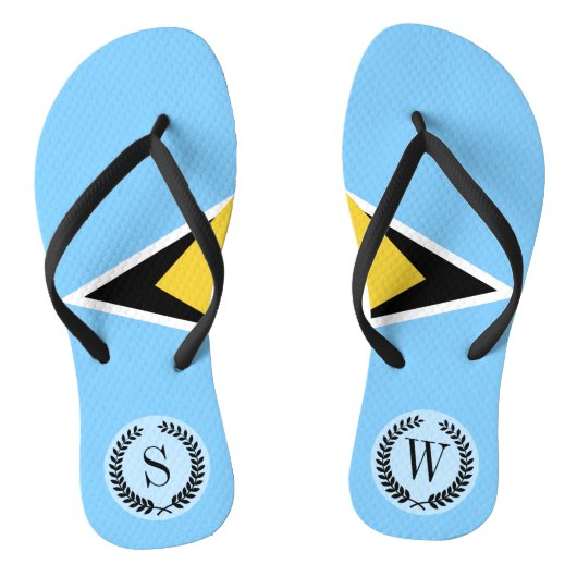 Saint Lucia Flag Teenslippers (Voetbed)