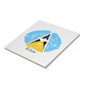 Saint Lucia Flag Tegeltje (Zijkant)