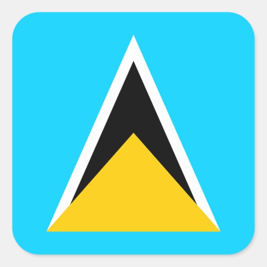 Saint Lucia Flag Vierkante Sticker (Voorkant)