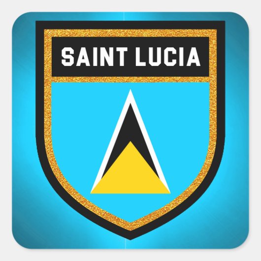 Saint Lucia Flag Vierkante Sticker (Voorkant)