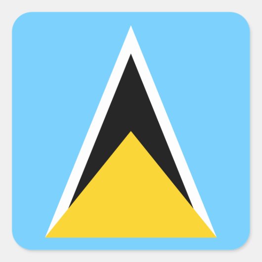 Saint Lucia Flag Vierkante Sticker (Voorkant)