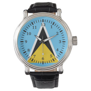 Saint Lucia Flag Watch Horloge