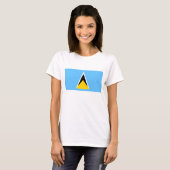 Saint Lucia Flag x Map T-Shirt (Voorkant volledig)