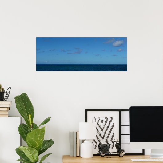 Saint Lucia Horizon Blue Ocean Poster (Thuiskantoor)