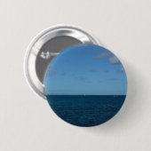 Saint Lucia Horizon Blue Ocean Ronde Button 5,7 Cm (Voorkant /achterkant)