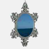 Saint Lucia Horizon Blue Ocean Tin Sneeuwvlok Ornament (Links)